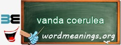 WordMeaning blackboard for vanda coerulea